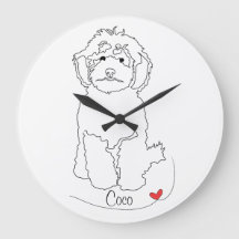 Línea de Arte de Poodle con Nombre