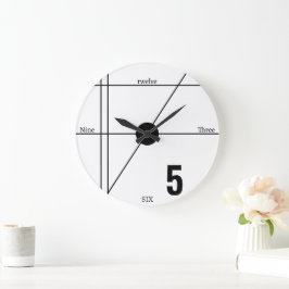 Reloj Redondo Grande Línea matemática única Minimalista moderna negra