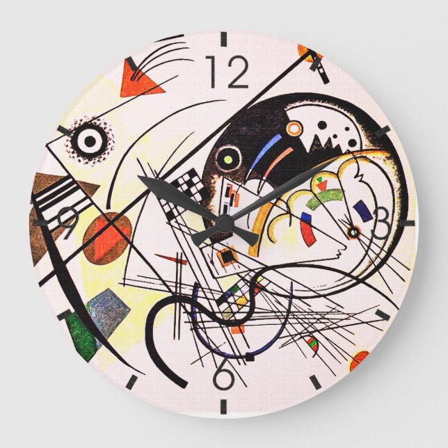 Reloj Redondo Grande Línea transversal - Kandinsky (Anverso)