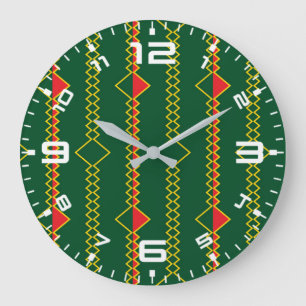 Reloj Redondo Grande Línea vertical de zigzag - Libro verde
