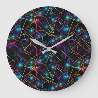 Reloj Redondo Grande líneas abstractas de color neón