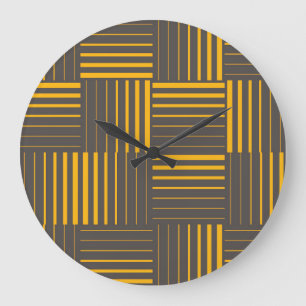 Reloj Redondo Grande Líneas amarillas, frescas, únicas, modernas y de m