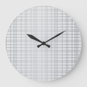 Reloj Redondo Grande Líneas de red grises, modernas, sencillas, frescas