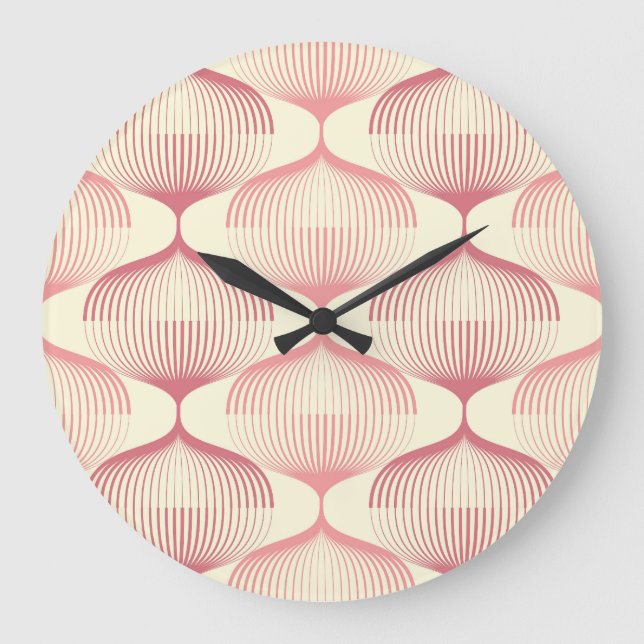 Reloj Redondo Grande Líneas Geométricas: Resumen De Fondo Sin Marea. (Anverso)