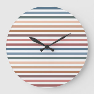 Reloj Redondo Grande Líneas minimalistas de arcoíris apagado