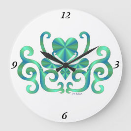 Reloj Redondo Grande Lirio arcoiris y corazón