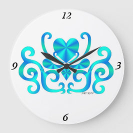 Reloj Redondo Grande Lirio arcoiris y corazón