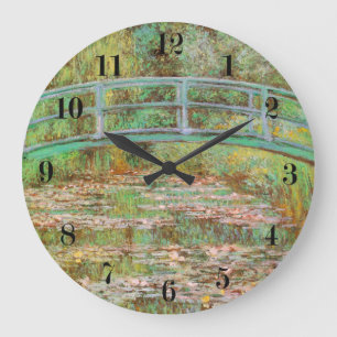 Reloj Redondo Grande Lirios de agua y Bello Artes japonés de Monet del