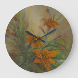 Reloj Redondo Grande Lirios Tigre