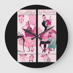 RELOJ REDONDO GRANDE LISTA DE PELO, SALÓN DE BELLEZA DE MODA ARTISTA