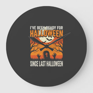 Reloj Redondo Grande Listo para el diseño de cementerio de Halloween_1