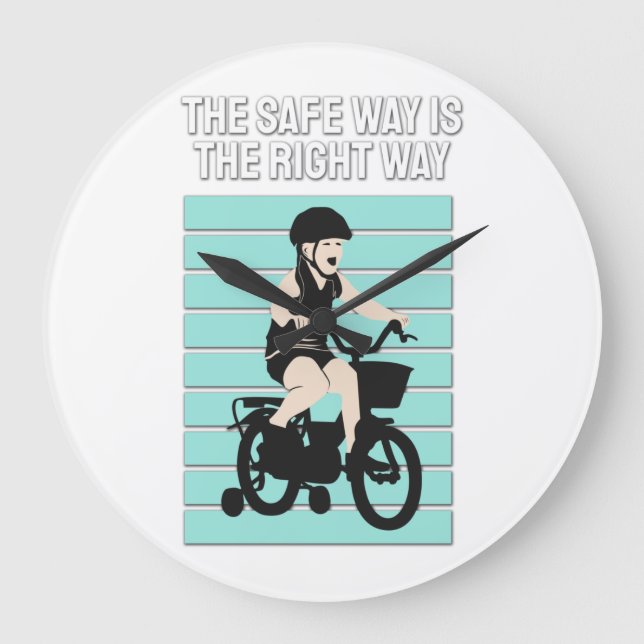 Reloj Redondo Grande Little Bike Rider - The Safe Way Is The Right Way (Anverso)