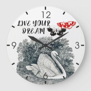 Reloj Redondo Grande Live Your Dream Motivational Cita