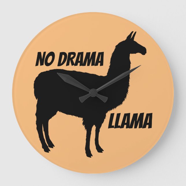 RELOJ REDONDO GRANDE LLAMA NO DRAMA WALL CLOCK (Anverso)