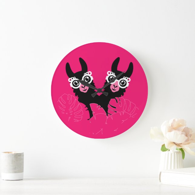 Reloj Redondo Grande Llama Sisters (Hogar)