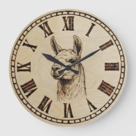 Reloj Redondo Grande Llama Wall Clock