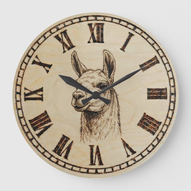 Reloj Redondo Grande Llama Wall Clock (Anverso)