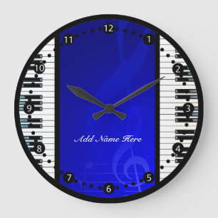 Reloj Redondo Grande Llaves personalizadas del piano con las notas
