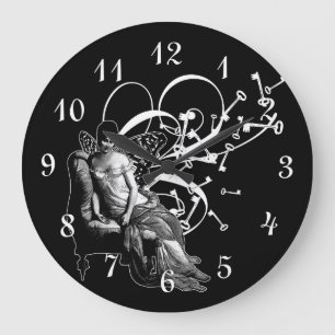 Reloj Redondo Grande Llaves y Alas de Hada