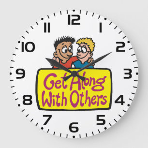 Reloj Redondo Grande Llevarse Bien Con Otros Amigos Bondad y Unidad