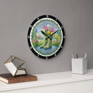 Reloj Redondo Grande Lluvias de Abril Flores de Mayo Herencia