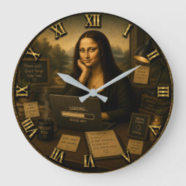 Reloj Redondo Grande Loading Funny Mona Lisa Gift for Home Office