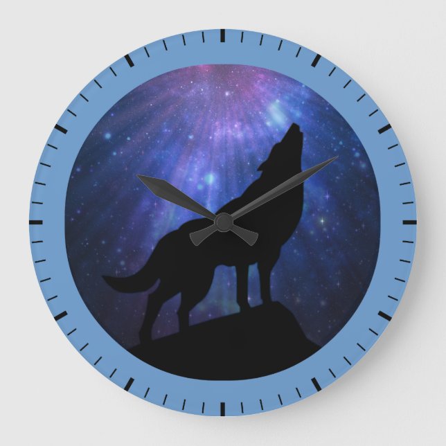 Reloj Redondo Grande Lobo celeste (Anverso)
