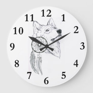 Reloj Redondo Grande lobo de dragamcatcher 1