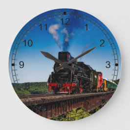 Reloj Redondo Grande Locomotora americana del tren del vapor