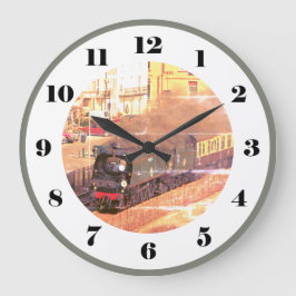Reloj Redondo Grande Locomotora clásica vintage Tangmere, a vapor