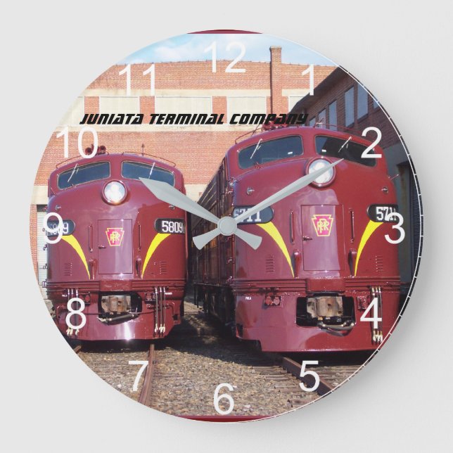 Reloj Redondo Grande Locomotoras del Ferrocarril de Pensilvania restaur (Anverso)