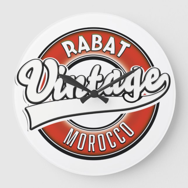 Reloj Redondo Grande Logo de la cosecha de Rabat morocco (Anverso)