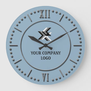 Reloj Redondo Grande LOGO DE SU EMPRESA, personalizado, agregue su text