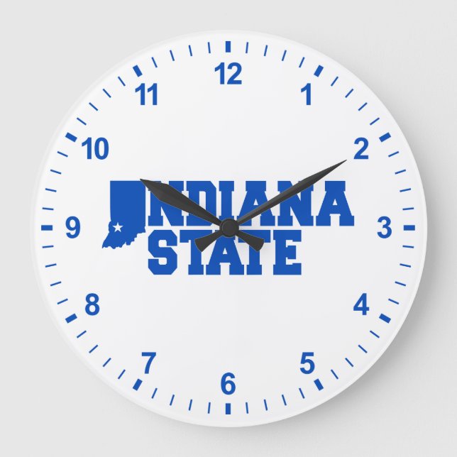 Reloj Redondo Grande Logo del estado de Indiana (Anverso)