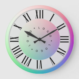 Reloj Redondo Grande Logo Photo Rainbow Disks Marcadores numéricos roma
