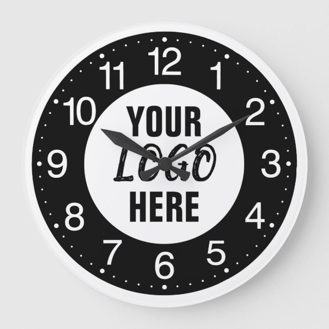 Reloj Redondo Grande Logotipo comercial de personalizado (Anverso)