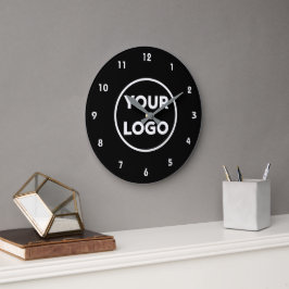 Reloj Redondo Grande Logotipo comercial de personalizado sobre fondo ne