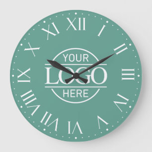 Reloj Redondo Grande Logotipo Comercial Personalizado de Empresa Modern