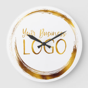 Reloj Redondo Grande Logotipo de empresa en promocional blanco