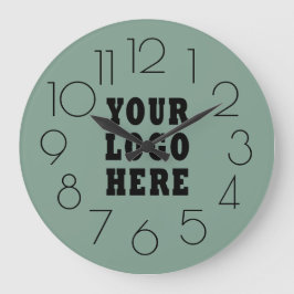 Reloj Redondo Grande Logotipo de empresa minimalista moderno verde