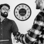 Reloj Redondo Grande Logotipo de la compañía Lema de nombre gris plata<br><div class="desc">Único minimalista y decorativo Corresponde a la moda actual en la decoración de casa.
Puede cambiar la forma y el color de la mano.</div>