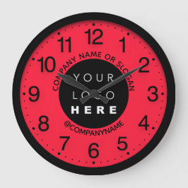 Reloj Redondo Grande Logotipo de la compañía Resumen Lema Red Black SPA