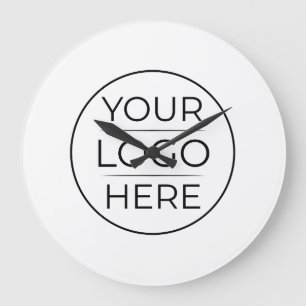 Reloj Redondo Grande Logotipo de Marca de Negocios Moderna