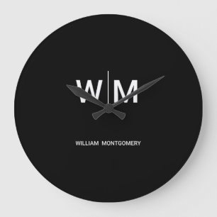Reloj Redondo Grande Logotipo de marca negra Empresa
