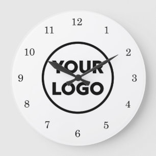 Reloj Redondo Grande Logotipo de negocio del Personalizado de moda sobr