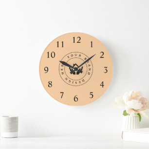 Reloj Redondo Grande Logotipo de Personalizado Minimalista simple y pro