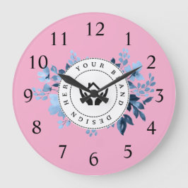 Reloj Redondo Grande Logotipo de Personalizado Minimalista simple y pro