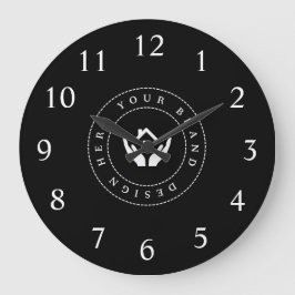 Reloj Redondo Grande Logotipo de Personalizado Minimalista simple y pro