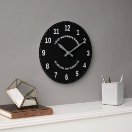 Reloj Redondo Grande Logotipo de su empresa Simple y Profesional Negro