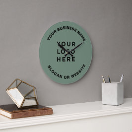 Reloj Redondo Grande Logotipo de su empresa Simple y Profesional Sage